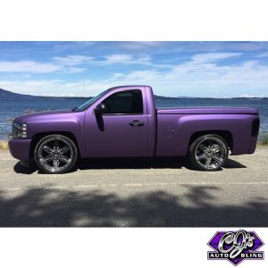 Chevy Silverado wrapped in Avery SW Matte Purple Metallic vinyl - Vinyl ...