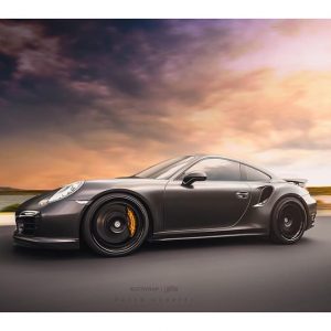 Porsche GT 911-Turbo wrapped in Avery SW Satin Pearl Nero vinyl