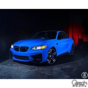 BMW M-2 wrapped in Gloss Intense Blue vinyl