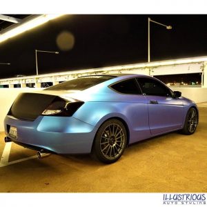 Honda Accord wrapped in ColorFlip Satin Glacier Frost Blue/Purple shade shifting vinyl