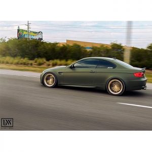 BMW M3 wrapped in Matte Military Green vinyl