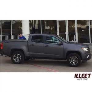 Chevrolet Colorado wrapped in Avery SW Matte Charcoal Metallic vinyl