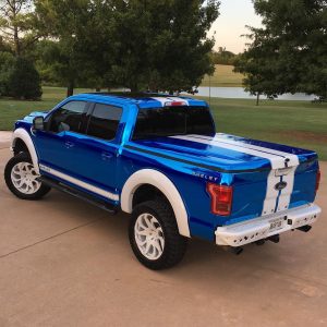 Shelby Ford-150 wrapped in Avery Blue Chrome vinyl