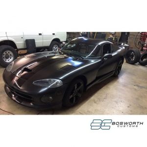 Dodge Viper GTS wrapped in Avery SW Satin Black vinyl