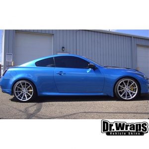 Infiniti G37 wrapped in Gloss Blue Metallic vinyl