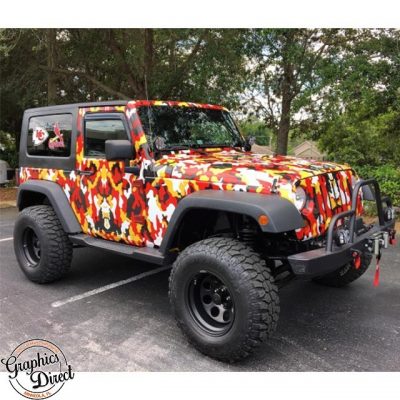 Jeep Wrangler Wrapped In Custom Printed Avery 1005ezrs Vinyl