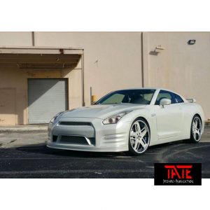 Nissan GTR wrapped in Avery SW Satin Pearl White vinyl