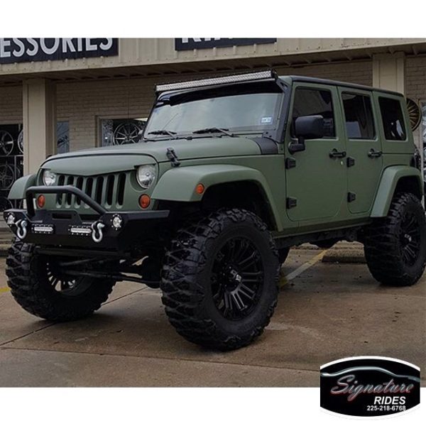 Chevrolet Truck Wrangler wrapped in Matte Military Green vinyl