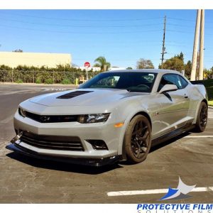 Camaro wrapped in Avery SW Gloss Dark Grey vinyl