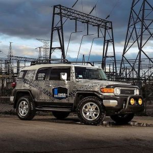 Toyota FJ Cruiser wrapped in custom printed General Formulations Concept 230 vinyl