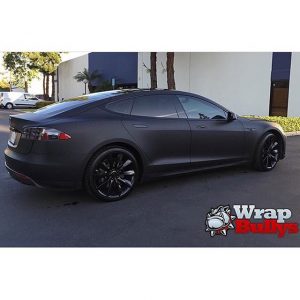 Tesla Models wrapped in Matte Deep Black vinyl