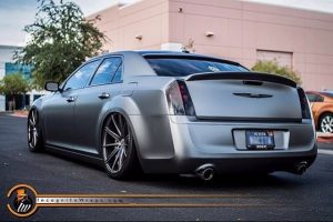 Chrysler 300C Wrapped in Orafol 970RA Matte Graphite Metallic Vinyl