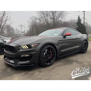 Ford Mustang Wrapped in Avery Satin Dark Basalt Vinyl