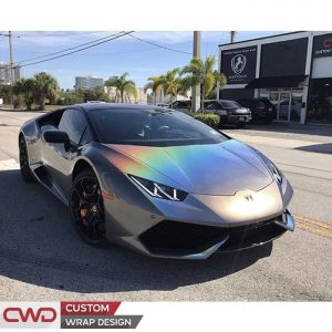 Lamborghini Huracan Wrapped in 3M ColorFlip Gloss Psychedelic Shade Shifting Vinyl