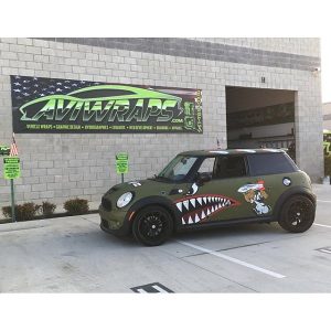 Mini Cooper Wrapped in Custom Printed Avery 1105 Vinyl with 138oz Matte Overlaminate