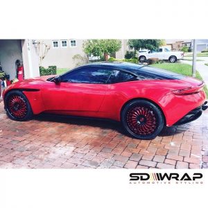 Astro Martin wrapped in 3M 1080 Dragon Fire Red viny