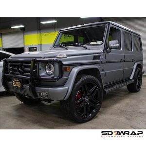 Mercedes Benz Gwagon wrapped in Avery SW Matte Gunmetal Metallic vinyl