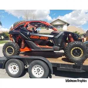 Canam wrapped in 3M 1080 Satin Black vinyl