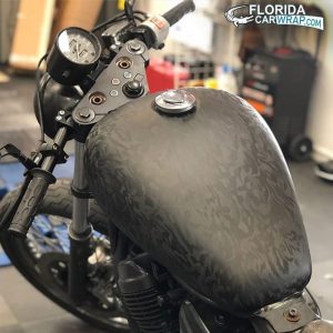 Honda Motorcycle wrapped in 3M 1080 Shadow Black vinyl