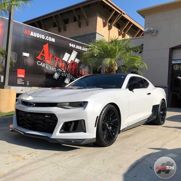 Chevrolet Camaro ZL1 wrapped in Avery SW Satin Grey vinyl