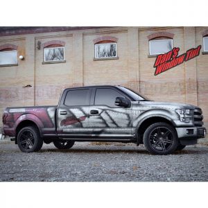 Ford Truck wrapped in custom printed 3M IJ180mC-120 Satin White Aluminum vinyl with 8520 Matte laminate