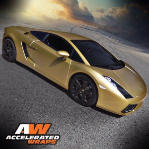 Lamborghini Gallardo wrapped in 1080 Gold Metallic vinyl