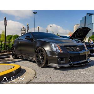 Cadillac CTSV wrapped in 3M 1080 Satin Black vinyl