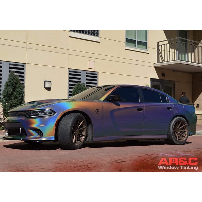 Dodge Charger Wrapped In 3m Gloss Flip Psychedelic Vinyl