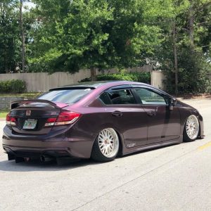 Honda Civic wrapped in Gloss Black Rose vinyl