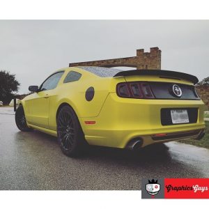 Ford Mustang wrapped in 3M 1080 Satin Bitter Yellow