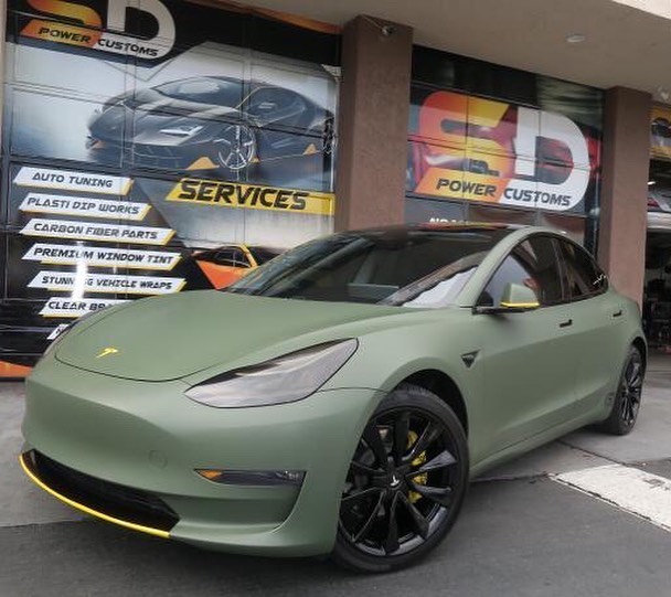 Army Green Tesla