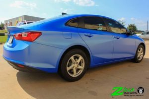 Chevrolet wrapped in Avery SW Satin Wave Blue Metallic vinyl