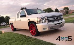 Chevrolet Silverado wrapped in Avery SW Gloss Pearl White vinyl