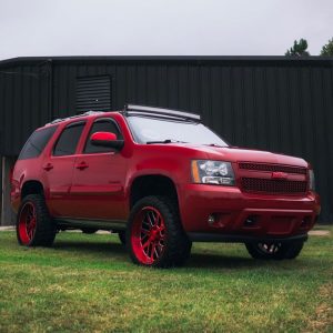 Chevrolet wrapped in Gloss Burgundy vinyl