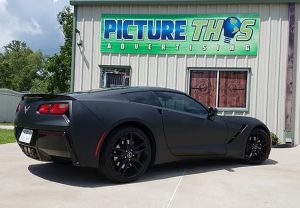 Chevrolet Corvette wrapped in 3M 1080 Matte Black vinyl