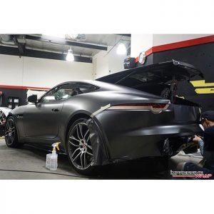 Jaguar F Type wrapped in 3M 1080 Satin Dark Gray vinyl