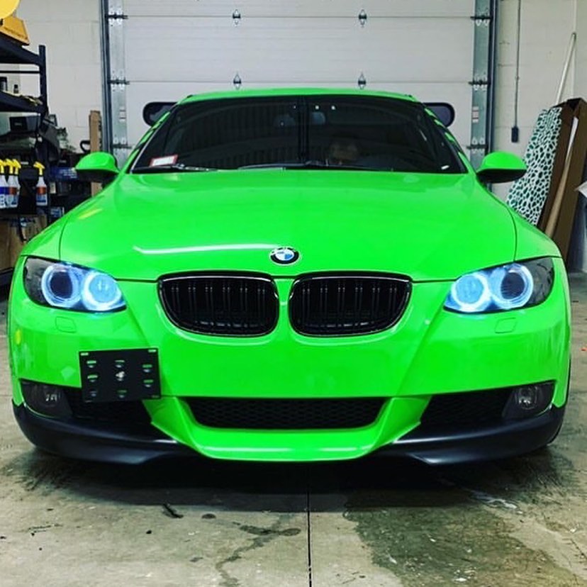 Bmw 350i Wrapped In Gloss Grass Green And Satin Black Vinyl 9636