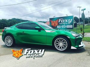 Toyota 86 wrapped in Avery Gloss Radioactive Metallic vinyl