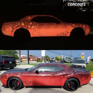 Dodge Challenger wrapped in custom printed 3M 780mCR Reflective vinyl ...