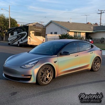 Tesla Wrapped in 3M Satin Flip Psychedelic Vinyl - Vinyl Wrap - 3M ...